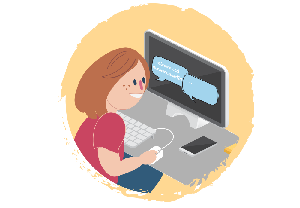 Girl chatting on the internet