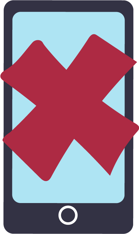 Mobile phone with large cross on it