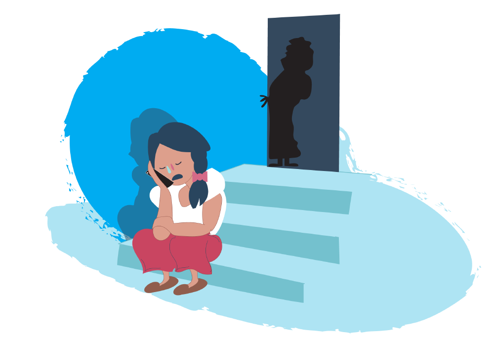 Girl on the phone talking about what's going on