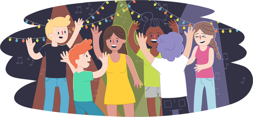 Teens dancing at a party