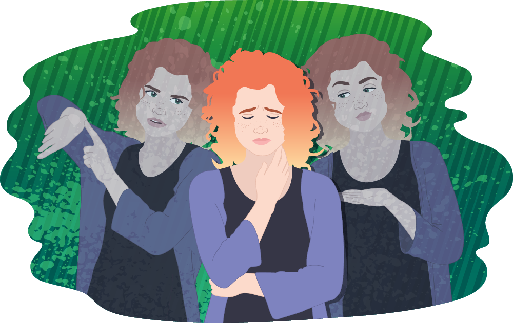 Young person feeling stressed by the pressure she is placing on herself