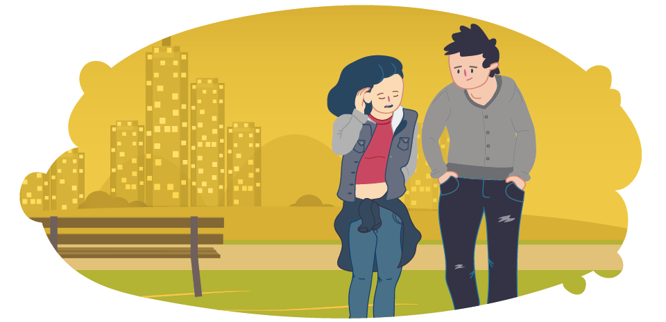 Teen having conversation with another